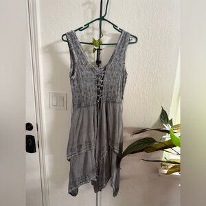 Gray Sleeveless bohemian Dress